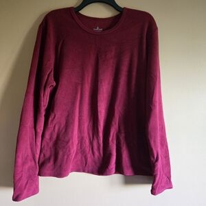 Cuddl Duds Deep Red Super Soft Shirt, XL (PTP=21.5")